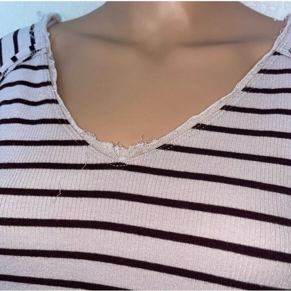 We The Free by Free People Tangerine Tee in Brown Sand. Striped Free People XS - Picture 10 of 10